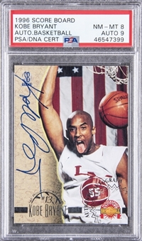 1996 Score Board Kobe Bryant Auto Basketball Signed Rookie Card - PSA NM-MT 8, PSA/DNA 9